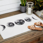 Moon phases watercolor painting Outdoor Rug Gallery Image 2