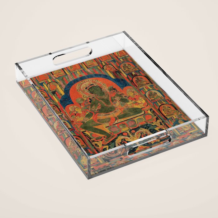 Hindu Krishna Tapestry Acrylic Tray Gallery Image 1