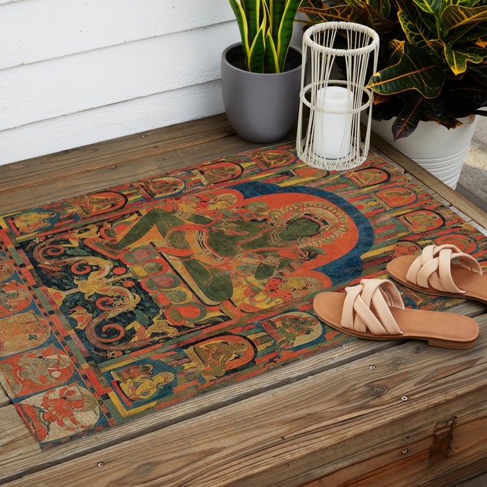 Hindu Krishna Tapestry Outdoor Rug Gallery Image 2