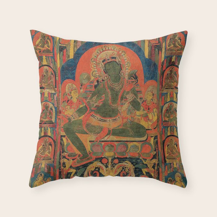 Hindu Krishna Tapestry Throw Pillow Gallery Image 6