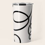 Mid Century Modern Print Black And White Abstract Wall Art Brush Strokes Lines Shapes Abstract Decor Travel Mug Gallery Image 1