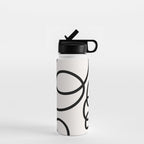 Mid Century Modern Print Black And White Abstract Wall Art Brush Strokes Lines Shapes Abstract Decor Water Bottle Gallery Image 1