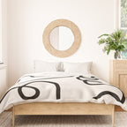 Mid Century Modern Print Black And White Abstract Wall Art Brush Strokes Lines Shapes Abstract Decor Duvet Cover Gallery Image 3
