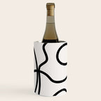 Mid Century Modern Print Black And White Abstract Wall Art Brush Strokes Lines Shapes Abstract Decor Wine Chiller Gallery Image 2