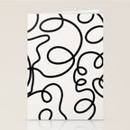 Mid Century Modern Print Black And White Abstract Wall Art Brush Strokes Lines Shapes Abstract Decor Stationery Card Gallery Image 2