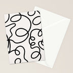 Mid Century Modern Print Black And White Abstract Wall Art Brush Strokes Lines Shapes Abstract Decor Stationery Card Gallery Image 2
