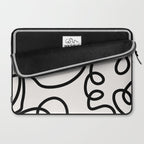 Mid Century Modern Print Black And White Abstract Wall Art Brush Strokes Lines Shapes Abstract Decor Laptop Sleeve Gallery Image 2