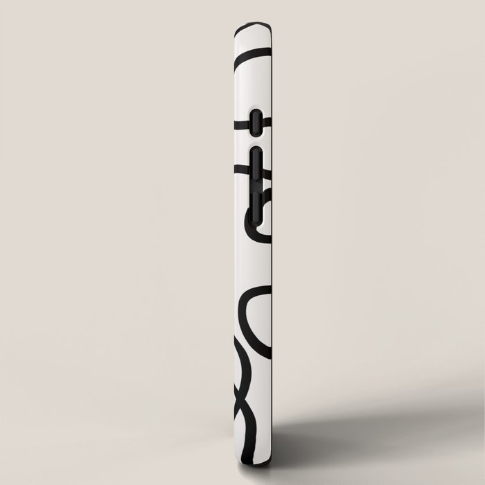 Mid Century Modern Print Black And White Abstract Wall Art Brush Strokes Lines Shapes Abstract Decor iPhone Case Gallery Image 2