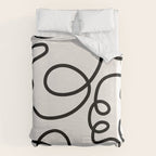 Mid Century Modern Print Black And White Abstract Wall Art Brush Strokes Lines Shapes Abstract Decor Duvet Cover Gallery Image 6