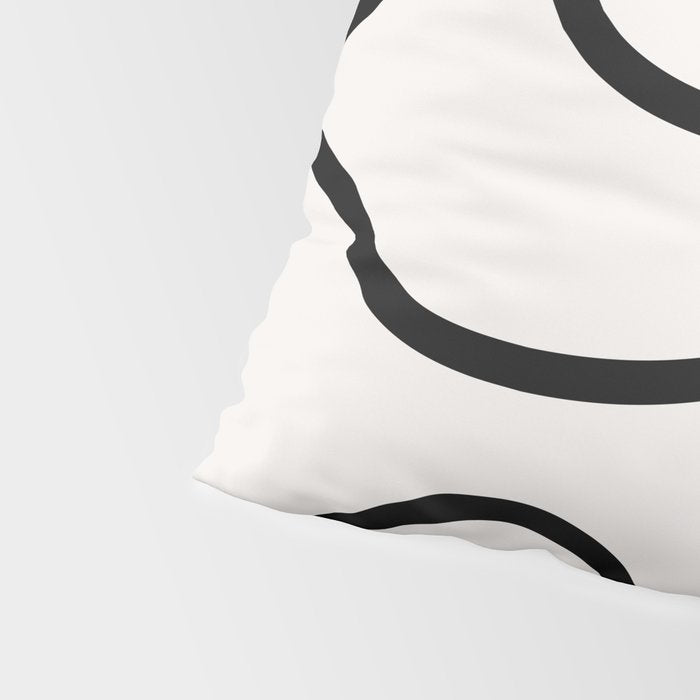 Mid Century Modern Print Black And White Abstract Wall Art Brush Strokes Lines Shapes Abstract Decor Pillow Sham Gallery Image 4