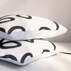 Mid Century Modern Print Black And White Abstract Wall Art Brush Strokes Lines Shapes Abstract Decor Pillow Sham Gallery Image 3