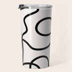 Mid Century Modern Print Black And White Abstract Wall Art Brush Strokes Lines Shapes Abstract Decor Travel Mug Gallery Image 3
