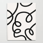 Mid Century Modern Print Black And White Abstract Wall Art Brush Strokes Lines Shapes Abstract Decor Notebook Gallery Image 4