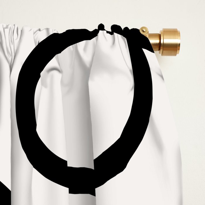 Mid Century Modern Print Black And White Abstract Wall Art Brush Strokes Lines Shapes Abstract Decor Window Curtain Gallery Image 2