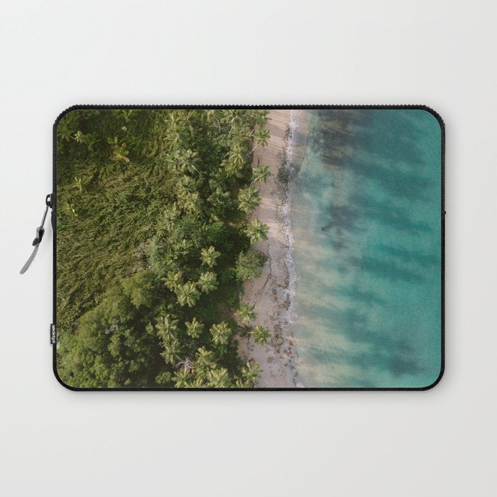 Las Terrenas from above | Beach travel photography Dominican Republic | Drone shot Laptop Sleeve Gallery Image 1