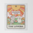 The Lovers Bunny Tarot Card Throw Blanket Gallery Image 2
