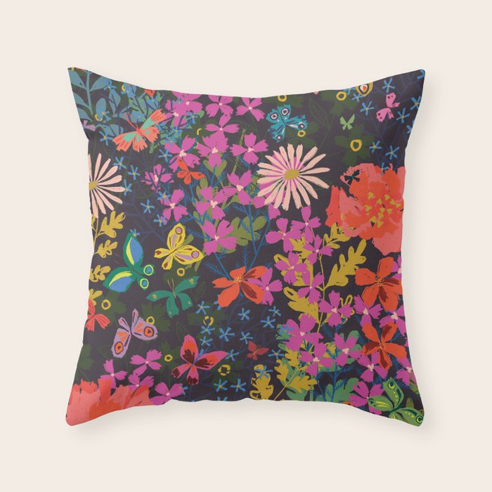 Midnight Garden Throw Pillow Gallery Image 1