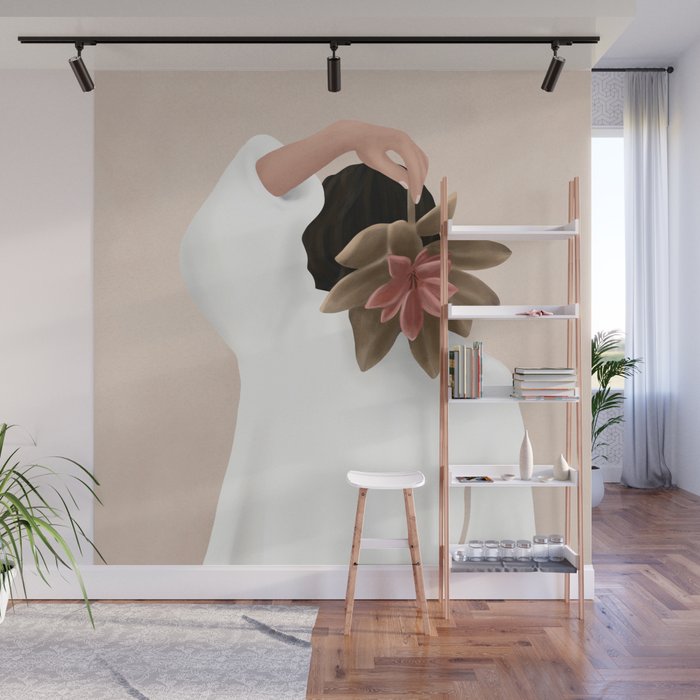 With a Flower Wall Mural Gallery Image 1