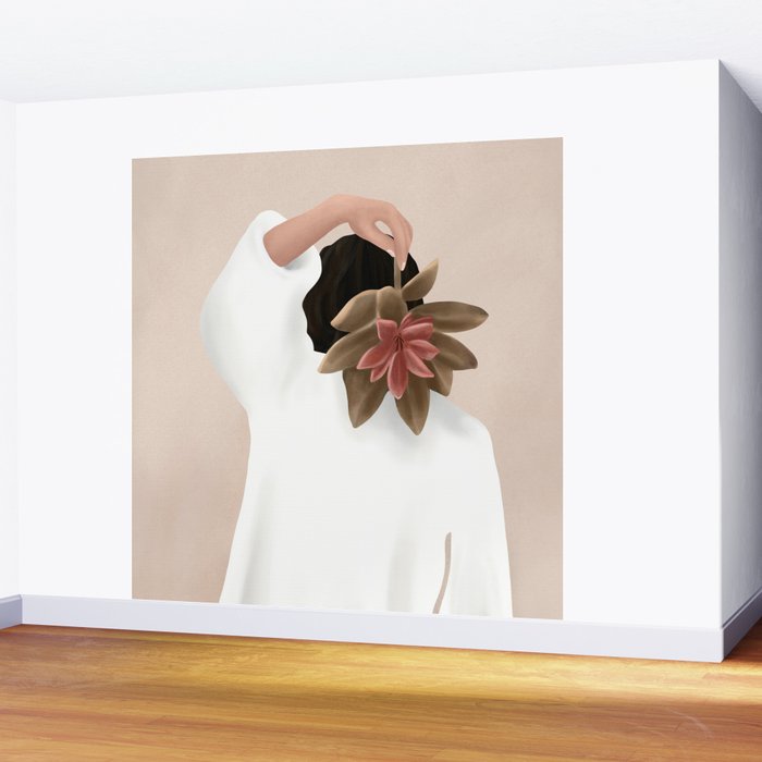 With a Flower Wall Mural Gallery Image 2