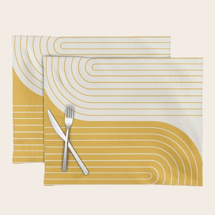 Two Tone Line Curvature LXXXIII Placemat Gallery Image 1
