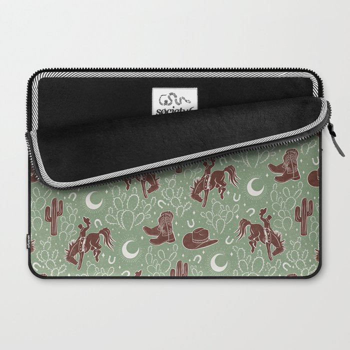 Cowboys and Cacti - sage Laptop Sleeve Gallery Image 2