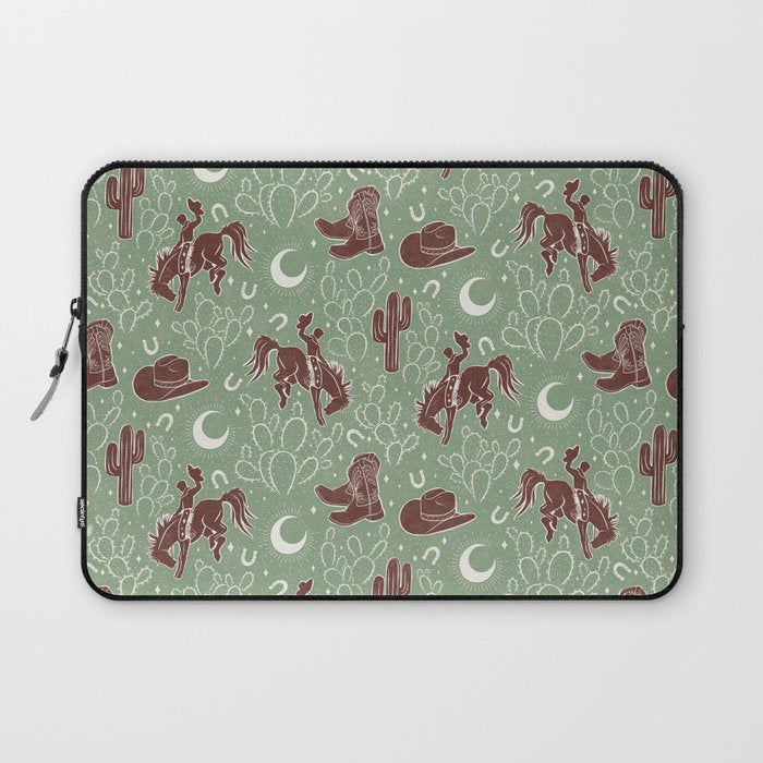 Cowboys and Cacti - sage Laptop Sleeve Gallery Image 1