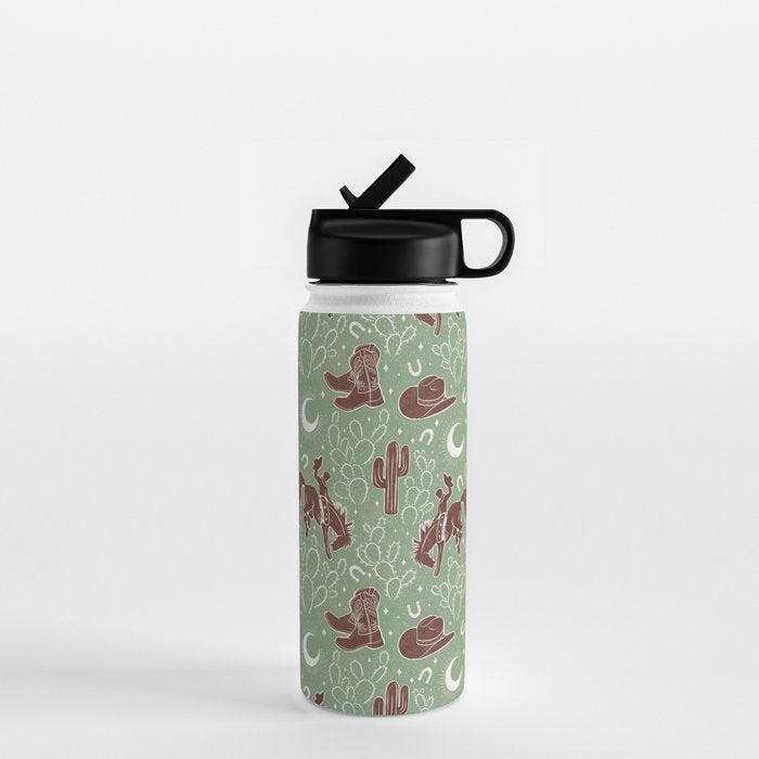 Cowboys and Cacti - sage Water Bottle Gallery Image 1