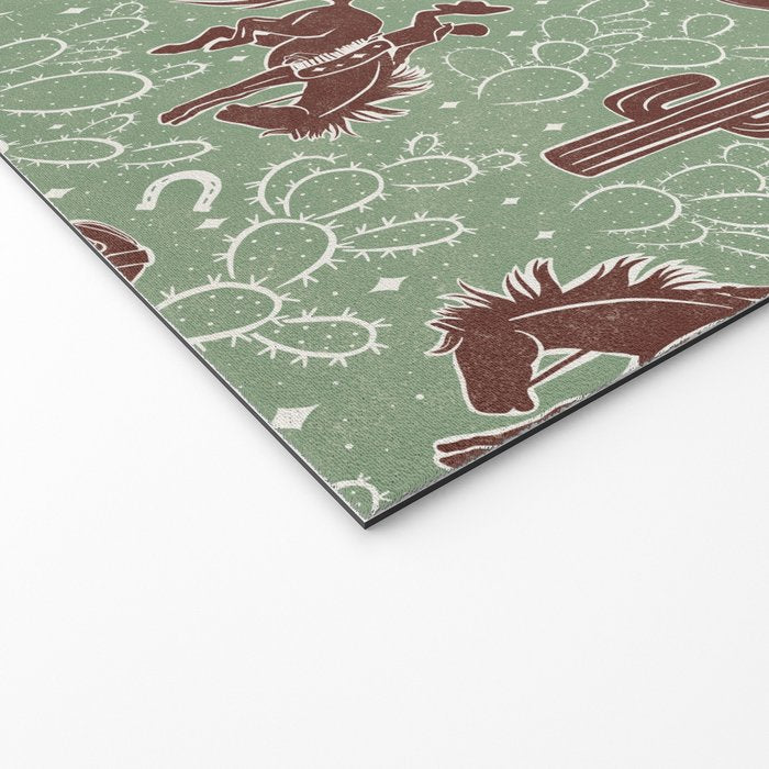 Cowboys and Cacti - sage Welcome Mat Gallery Image 2