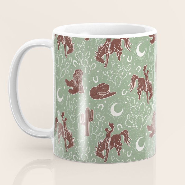 Cowboys and Cacti - sage Coffee Mug Gallery Image 3
