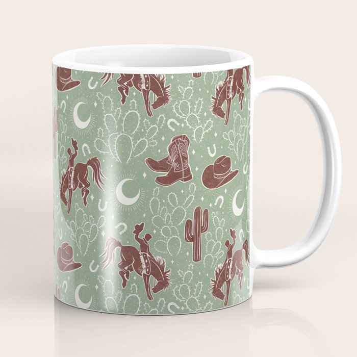 Cowboys and Cacti - sage Coffee Mug Gallery Image 1