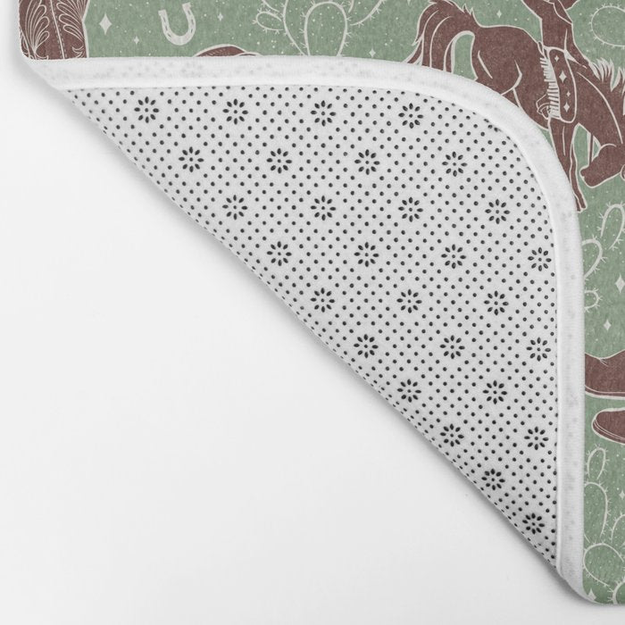 Cowboys and Cacti - sage Bath Mat Gallery Image 2