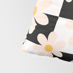 Black and White Checkered Daisy pattern  Pillow Sham Gallery Image 4