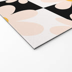 Black and White Checkered Daisy pattern  Welcome Mat Gallery Image 2