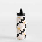 Black and White Checkered Daisy pattern  Water Bottle Gallery Image 3