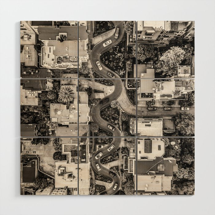 Lombard Street, San Francisco Wood Wall Art Gallery Image 1