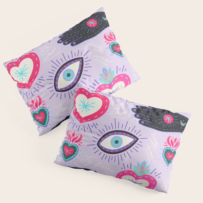 Milagro love heart - Lavender Pillow Sham Gallery Image 1