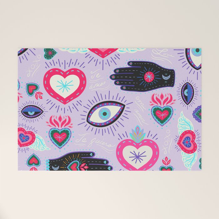 Milagro love heart - Lavender Welcome Mat Gallery Image 1