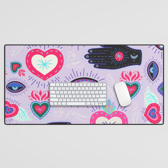 Milagro love heart - Lavender Desk Mat Gallery Image 1