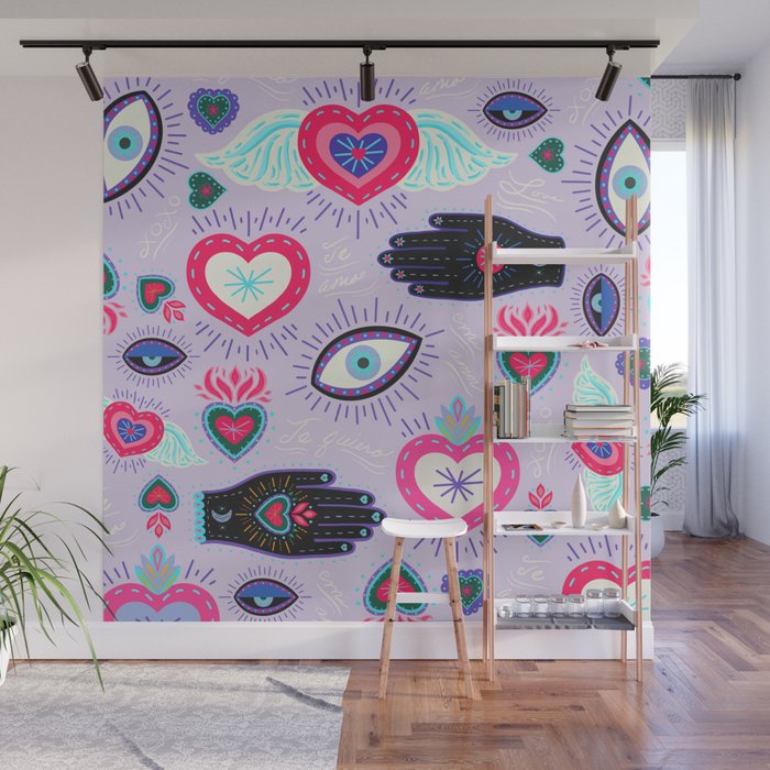 Milagro love heart - Lavender Wall Mural Gallery Image 1