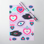 Milagro love heart - Lavender Wrapping Paper Gallery Image 1