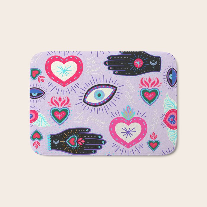 Milagro love heart - Lavender Bath Mat Gallery Image 1