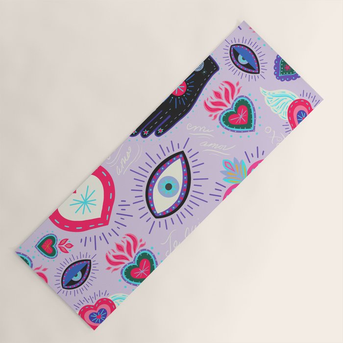 Milagro love heart - Lavender Yoga Mat Gallery Image 1