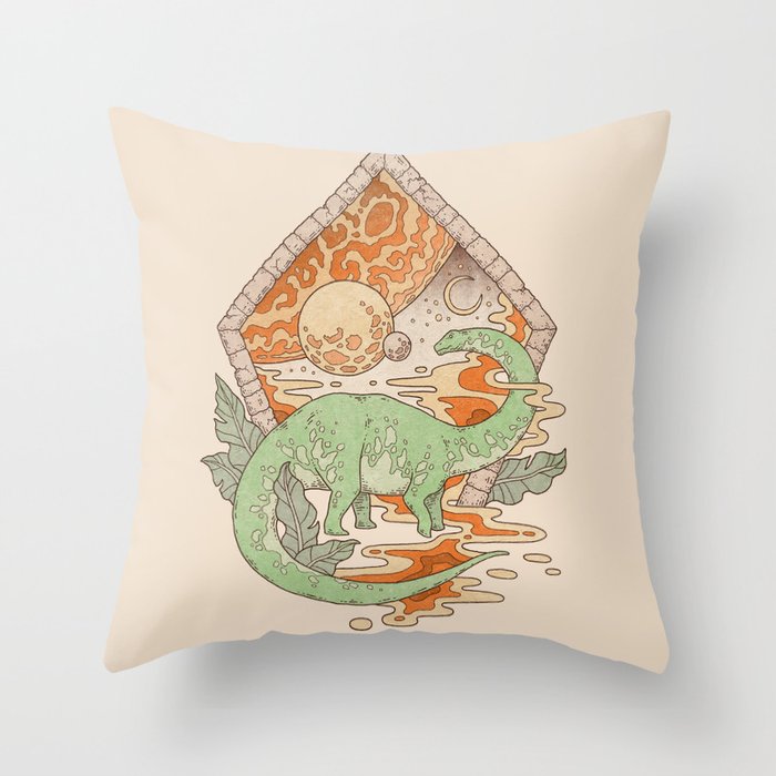 Aeon Archway: Apatosaurus | Dinosaur Science Fiction Art Throw Pillow Gallery Image 6