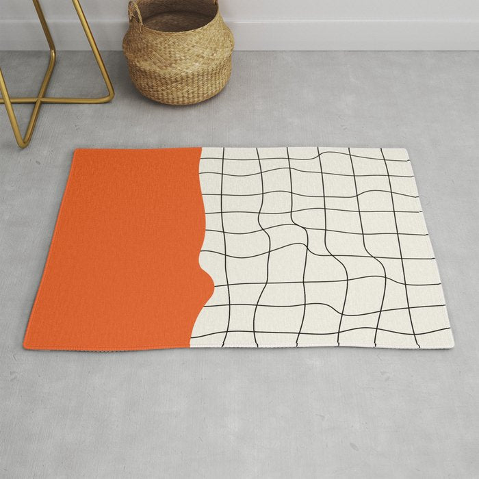 Flamingo Drip | Warp Grid: Off-White Day Edition Rug Gallery Image 1