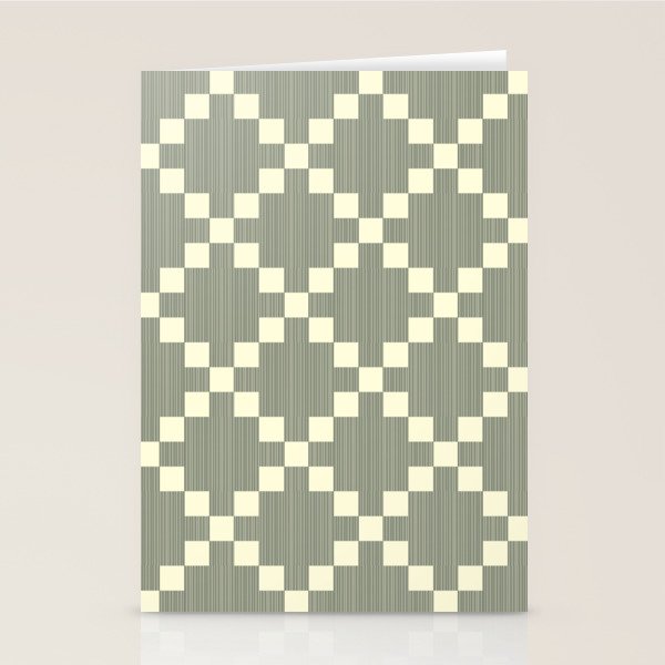 Diamond Quilted Plaid pattern black and white Stationery Card Gallery Image 2