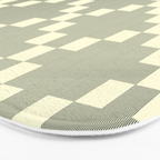Diamond Quilted Plaid pattern black and white Bath Mat Gallery Image 3