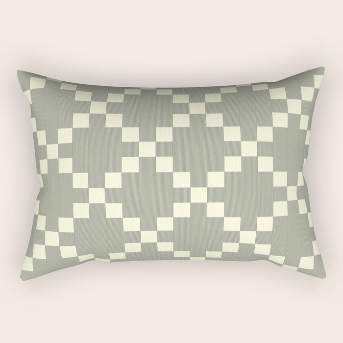 Diamond Quilted Plaid pattern black and white Rectangular Pillow Gallery Image 1