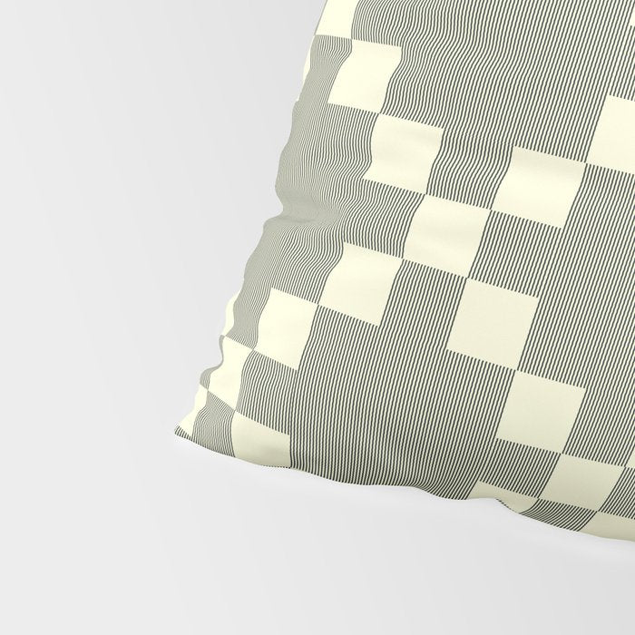 Diamond Quilted Plaid pattern black and white Pillow Sham Gallery Image 4