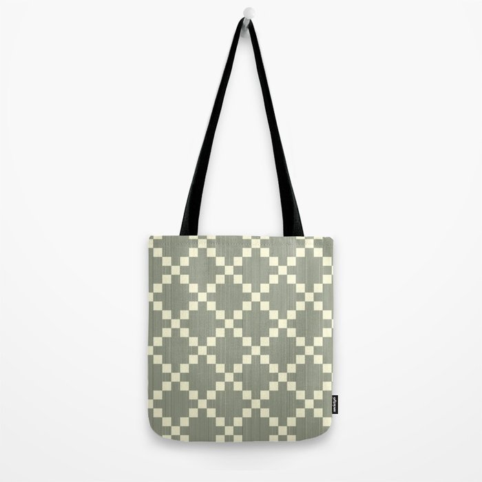 Diamond Quilted Plaid pattern black and white Tote Bag Gallery Image 2