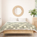 Diamond Quilted Plaid pattern black and white Duvet Cover Gallery Image 3